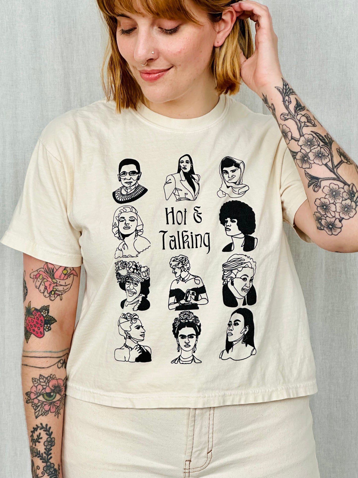 Original Hot & Talking Tee Ivory- Cropped